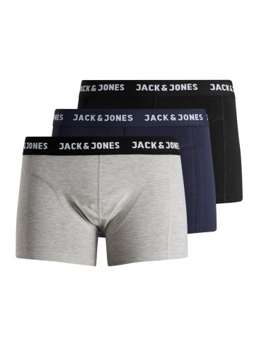 боксеры, комплект 3 шт, Jack Jones, модные, удобные, качественные, 12160750 Black Blue night