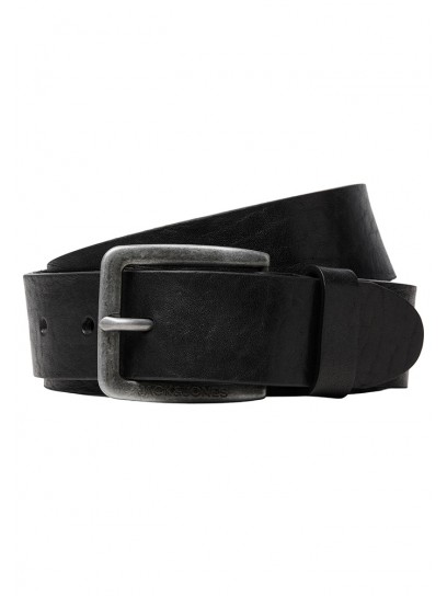 Stylish Black Leather Belts for Men by Jack Jones