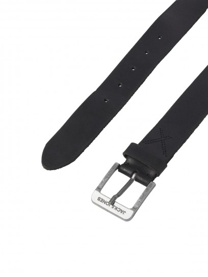 Stylish Black Leather Belts for Men by Jack Jones