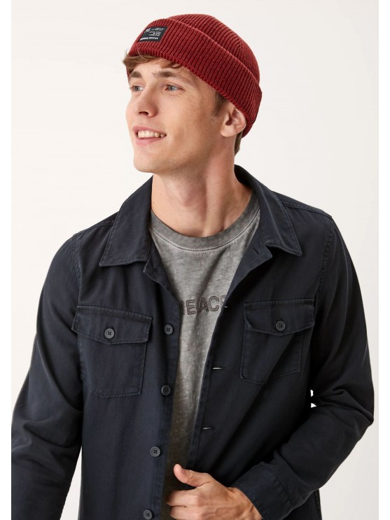 Чоловіча шапка-біні бордового кольору від s.Oliver