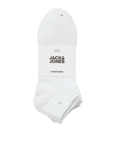 Чоловічі короткі білі шкарпетки Jack Jones (набір з 3 пар)