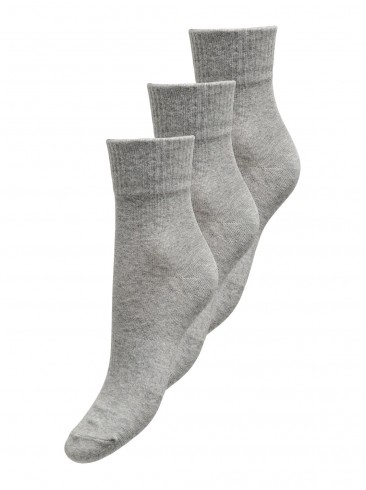 high socks, set of 3, grey, Only, 15316643 Medium Grey Mela