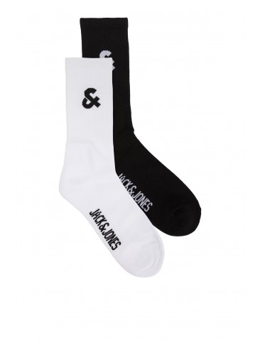 Jack Jones, high socks, 2 pairs, white black, organic cotton, elastane