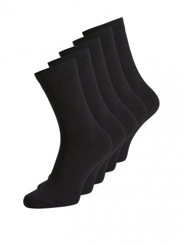 5 пар високих чорних шкарпеток - Jack Jones 12113085 Black Black & Bl