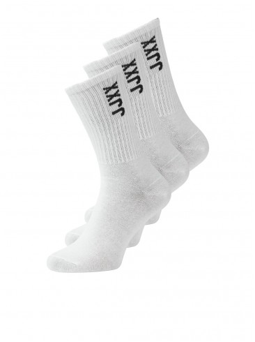 JJXX, high socks, white, 3 pairs, 12251644 White w. WHITE.
