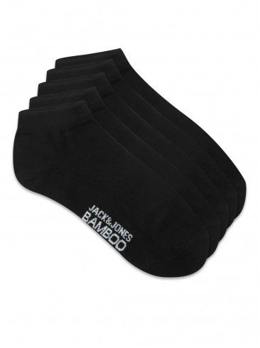 Короткі чорні шкарпетки Jack Jones - набір з 5 пар (12206139 Black Black - Bl)