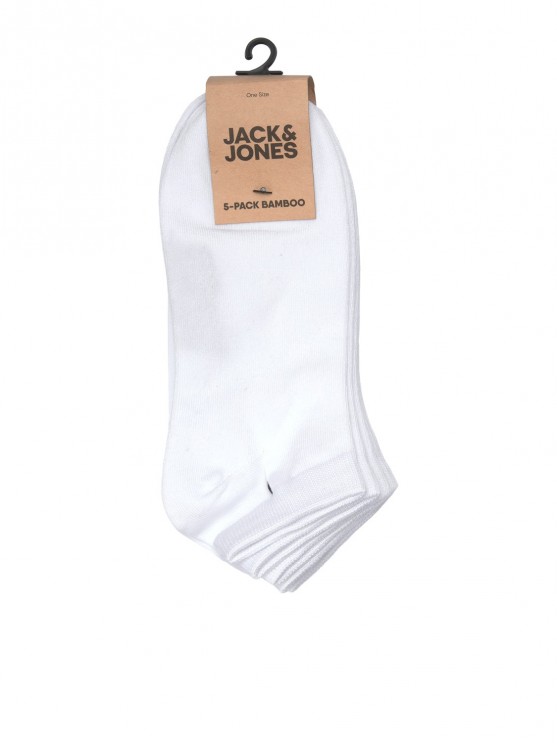 Jack Jones Men's White Short Socks - 5 Pairs