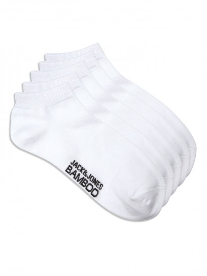 Jack Jones Men's White Short Socks - 5 Pairs