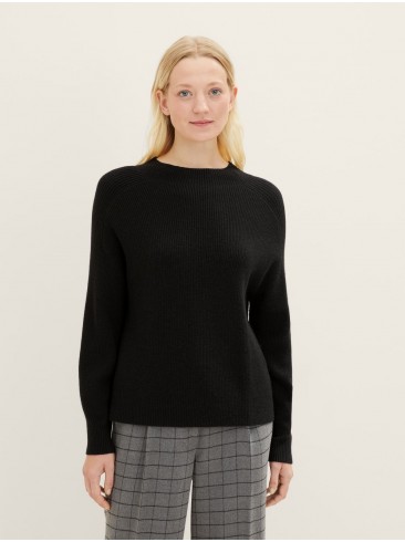 Tom Tailor, knitwear, black, jumper, 1034081 14482