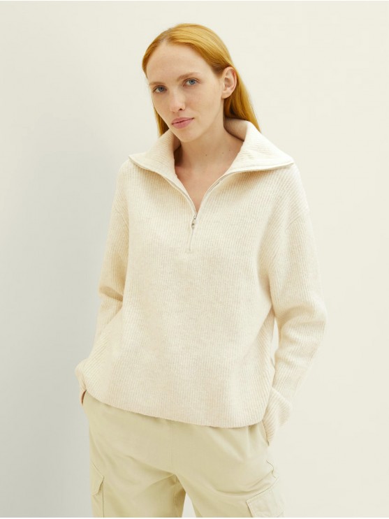 Жіночий бежевий светр Tom Tailor з еластаном та акрилом