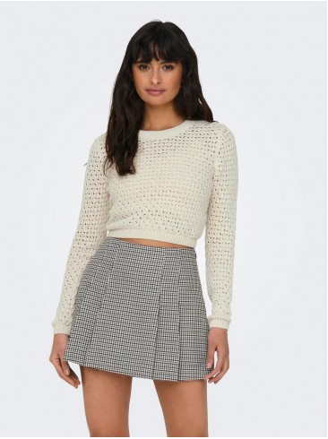 Stylish Ecru Knitwear - Only Brand's Latest Addition to Women's Sweaters Collection 15318340