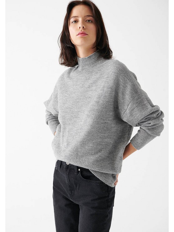 Stylish Gray Knit Sweater for Women by Mavi