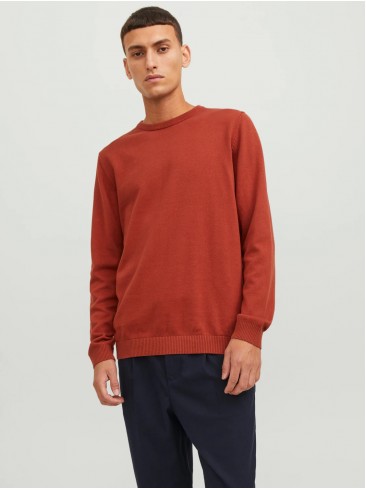 red, knitwear, sweater, fashion, Jack Jones, 12137190 Cinnabar