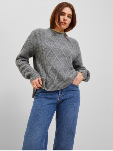 JJXX, пуловер, сірі, трикотаж, класичний, 12240715 Medium Grey Mela.