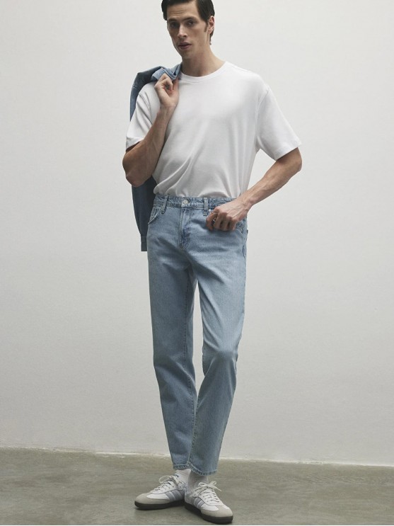 Чоловічі джинси Mavi світло-синього кольору з середньою посадкою та вузьким фасоном