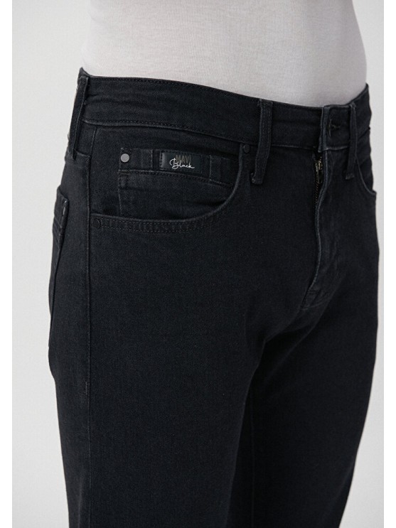 Мужские джинсы Mavi, чёрные, средняя посадка и завуженный фасон