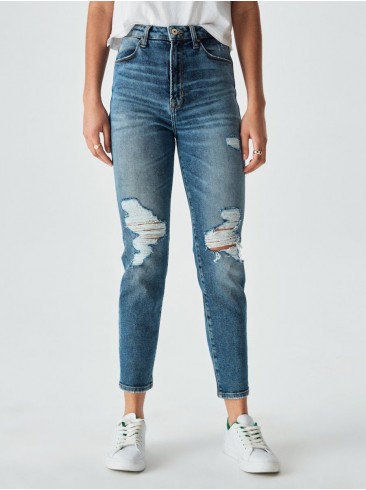 Ripped mom jeans in blue by LTB - 1009-51484-14729 53734