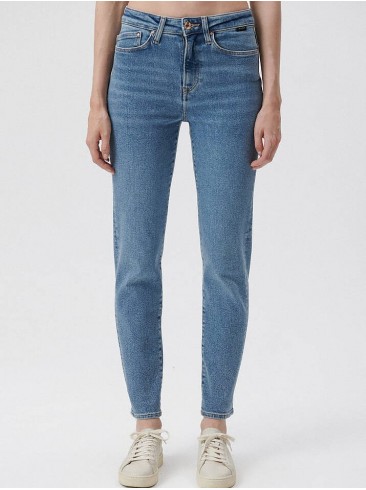 high waist, light blue, mom jeans, Mavi, 100277-33555