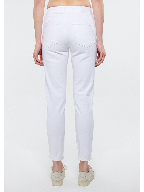 Женские белые джинсы Mavi с высокой посадкой и фасоном mom