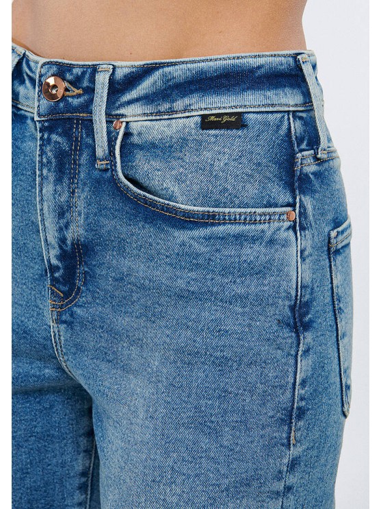 Женские джинсы Mavi в высокой посадке, синего цвета и мом фасона