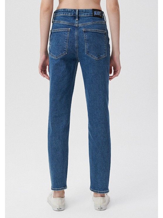 Сині високі мом-джинси від Mavi для жінок