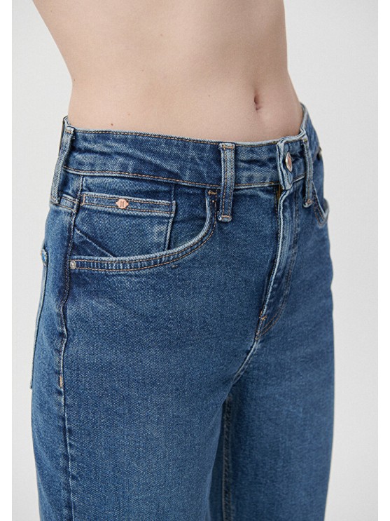 Shop Mavi's High-Waisted Mom Jeans in Classic Blue Shade