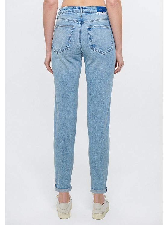 Женские джинсы Mavi, цвет блакитный, посадка высокая, фасон моменты