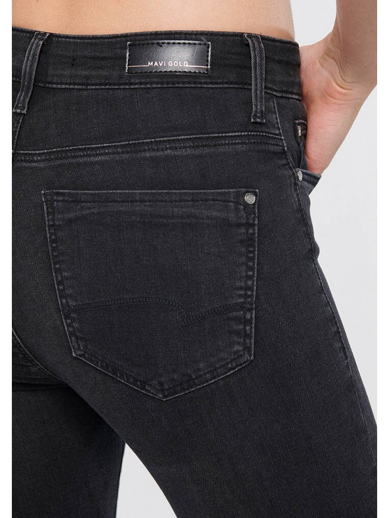 Жіночі джинси Mavi з високою посадкою та скіні фасоном, сірого кольору.