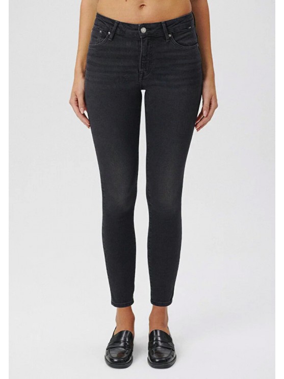 Модные джинсы Mavi скіні для женщин с высокой посадкой в сером цвете