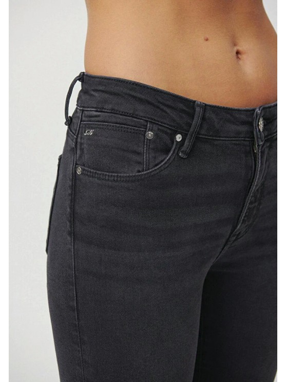 Модные джинсы Mavi скіні для женщин с высокой посадкой в сером цвете
