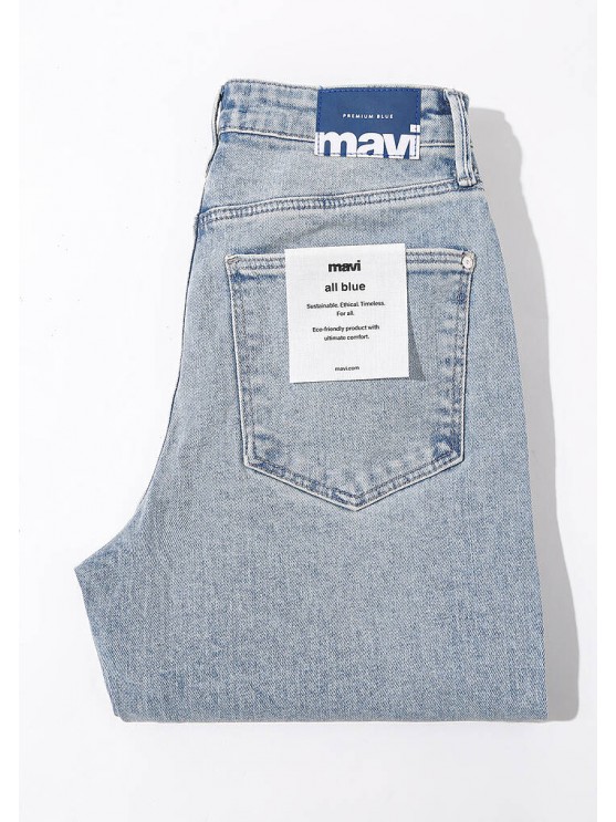 Stay stylish with Mavi's High-Waisted Mom Jeans in Blue for Women