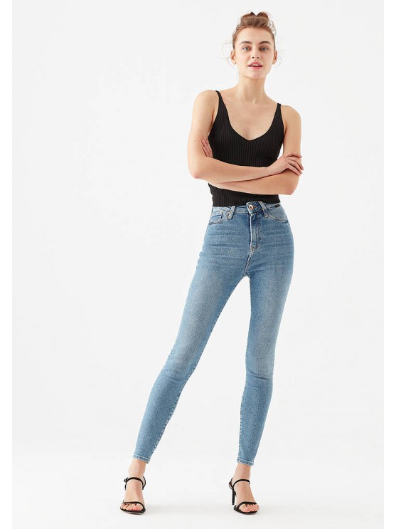Mavi Skinny High-Rise Jeans for Women in Blue