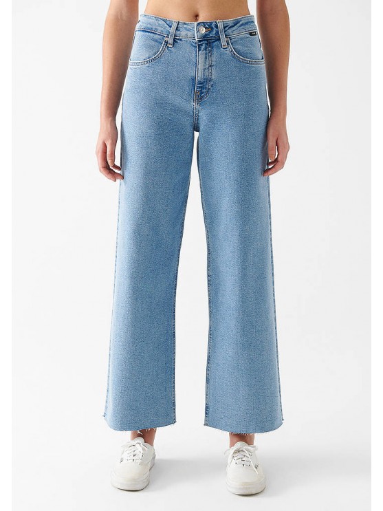 Shop Mavi's High-Waisted Wide Leg Jeans in Blue for Women