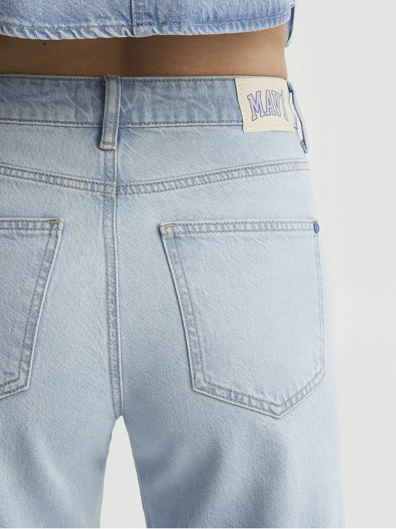 Shop the Mavi Wide Leg High-Rise Light Blue Jeans for Women