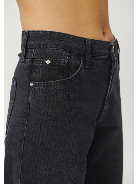 Женские джинсы Mavi багги с высокой посадкой, черные