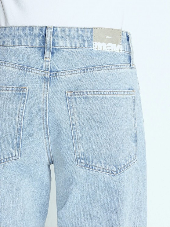 Mavi Baggie Jeans with High-Rise Fit and Light Blue Color for Women