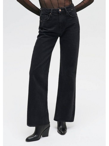 Черные широкие джинсы с высокой посадкой - Mavi 101072-82298
