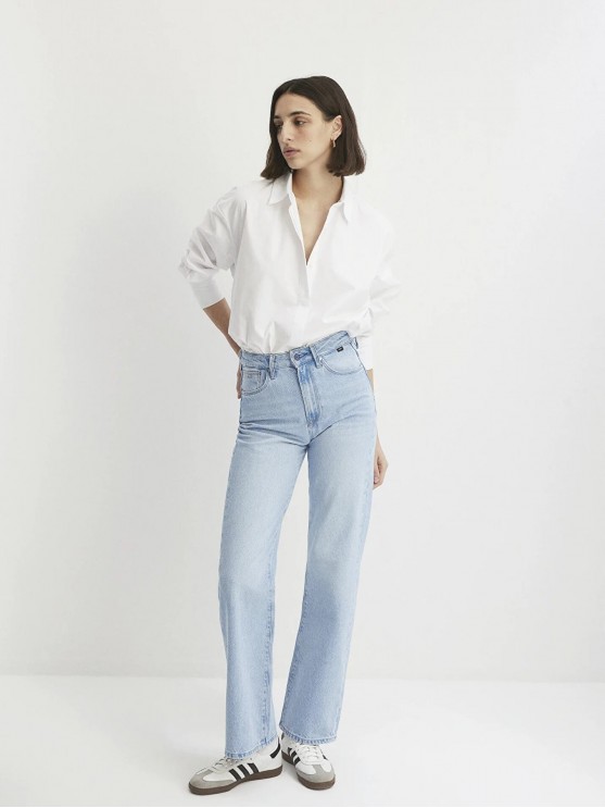 Get stylish with Mavi's high-waisted wide leg jeans for women