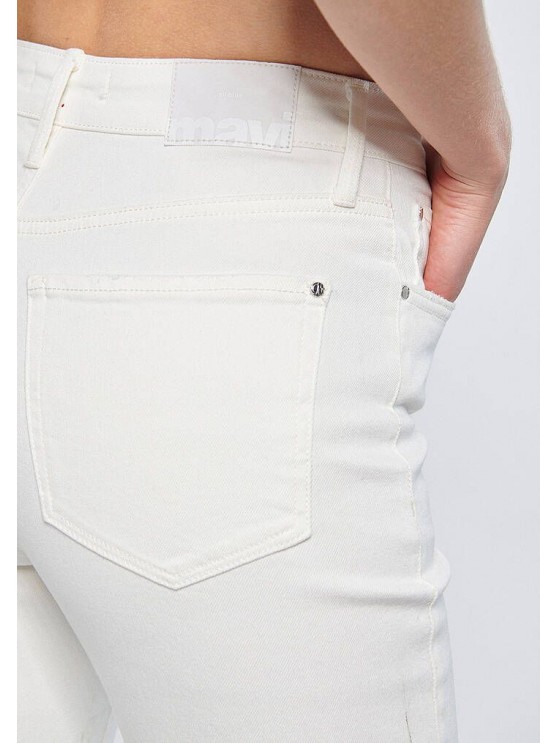 Женские джинсы Mavi Mom, белые высокой посадки