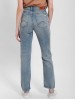 Mustang Women's High-Rise Straight Leg Jeans in Light Blue with Distressed Detailing