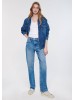 Женские джинсы Mavi прямого кроя, синего цвета и высокой посадкой