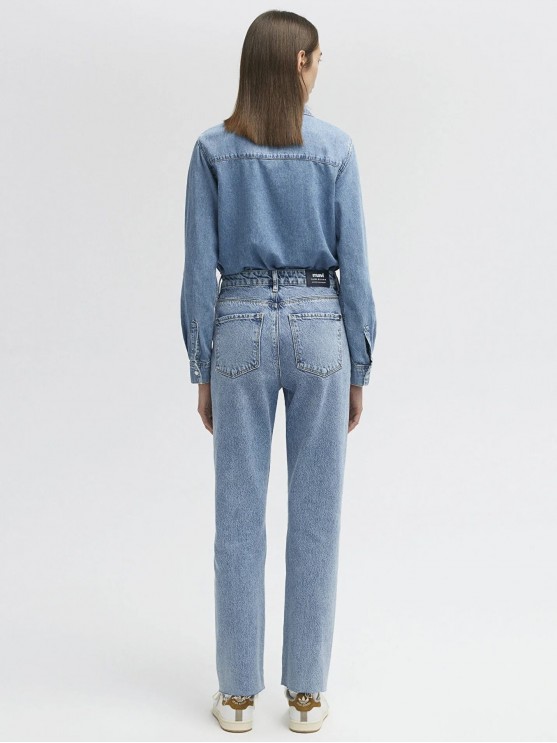 Сині високопосадкові прямі джинси від Mavi для жінок