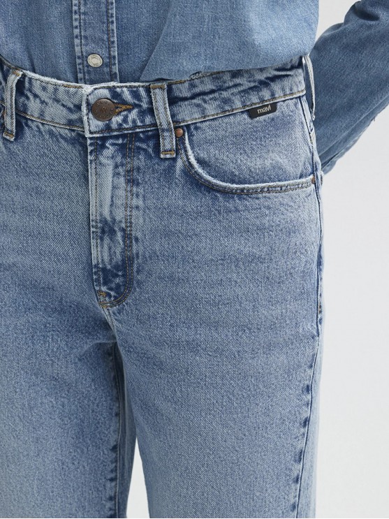 Женские джинсы Mavi с высокой посадкой и прямым фасоном в синем цвете