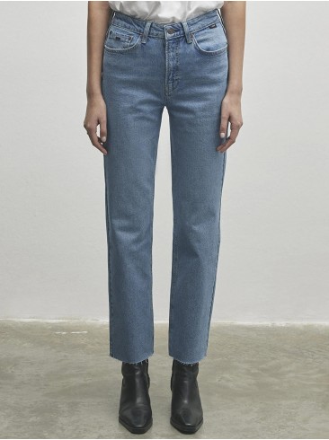 Прямые джинсы с высокой посадкой синего цвета - Mavi 101441-86787