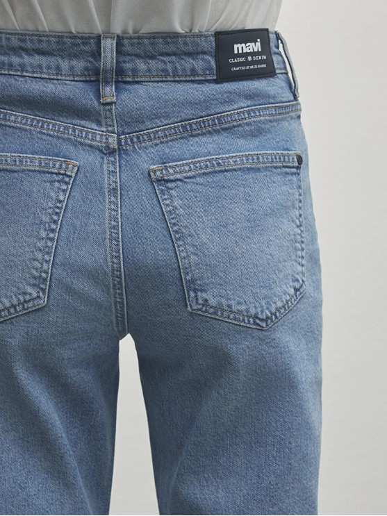 Mavi Women's High-Rise Straight Blue Jeans