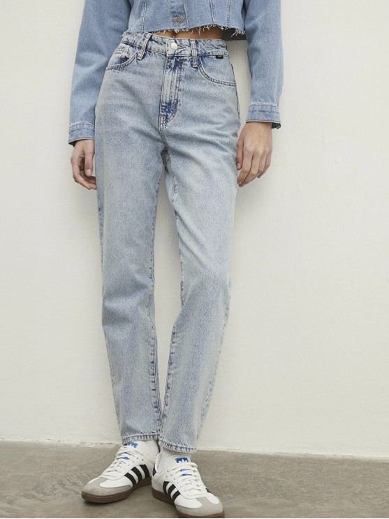 Женские джинсы Mavi, светло-синие, высокая посадка, моментальный фасон