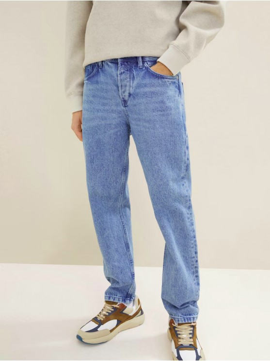 Tom Tailor блакитні чоловічі джинси з середньою посадкою та широким фасоном