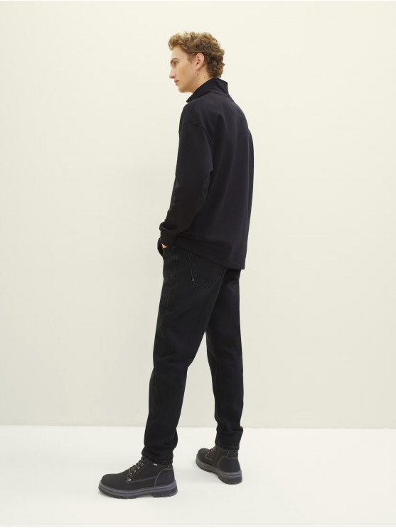 Tom Tailor Men's Black Loose Fit Jeans with Medium Rise