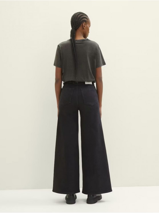 Женские широкие джинсы Tom Tailor, черные, с высокой посадкой