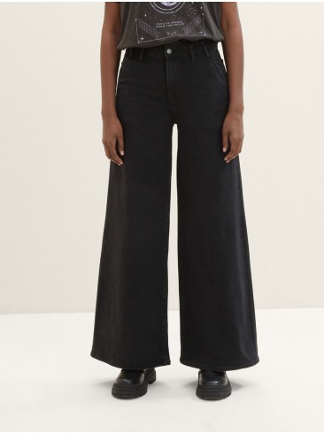 чорні джинси · широкі фасон · висока посадка · Tom Tailor 1039445 10244